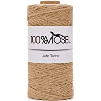 100%Mosel Cordón de yute- color marrón natural (2 mm x 100 m)- cuerda de yute sostenible- rústico- para regalos…